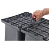 Комплект от 3 пластмасови коша x40л за разделно сметосъбиране, сиви, 36,5x85,5x55,5см (TRN-198) - Horecano
