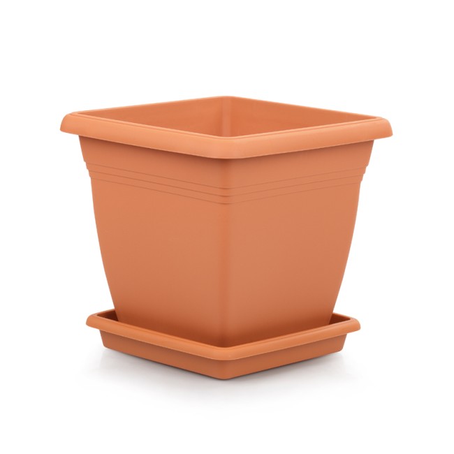 Пластмасова саксия квадратна Villa №3 32x32xh30см 17л TERRA COTTA SERINOVA-(VKS3 + VKT3) (VK03) (20-VKS308101-200100 3) 