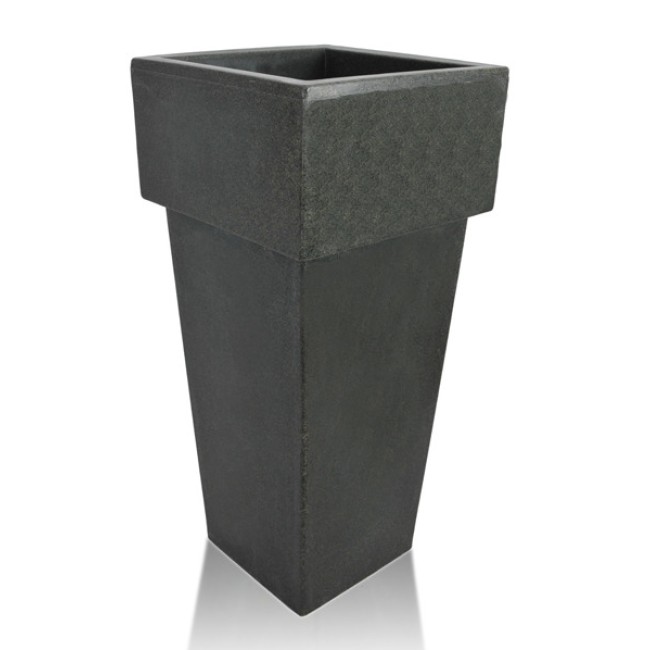 Пластмасова кашпа 53x53xh99см, 36л, антрацит SERINOVA-(PK099)