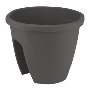 Пластмасова саксия за балкон Emerald №1 ф29,7xh24cm 7,5л антрацит SERINOVA-(ZS01)
