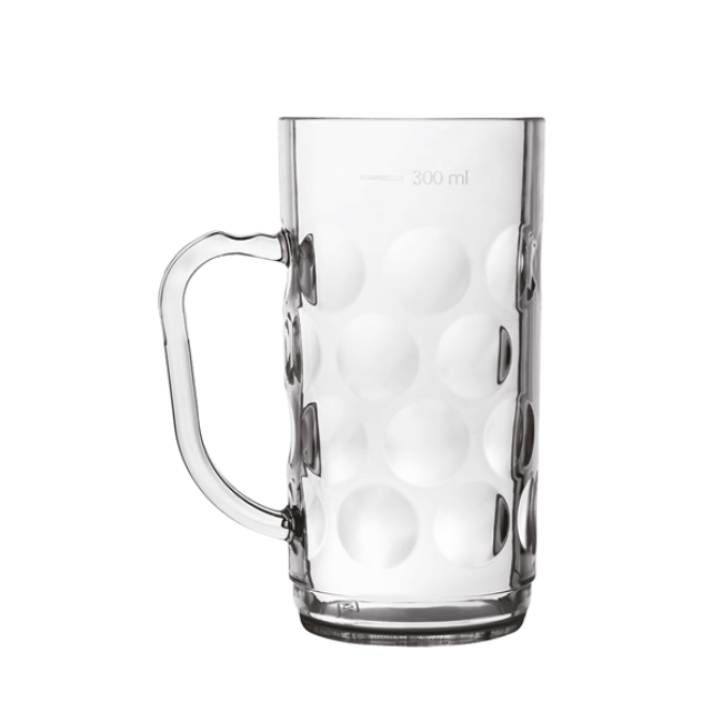 Поликарбонатна халба за бира 300мл ф6,8xh13,5см RK-PRISMA CLEAR-(TB.B36) - Rubikap
