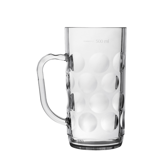 Поликарбонатна халба за бира 500мл ф8xh15,5см RK-PRISMA CLEAR-(TB.B58) - Rubikap