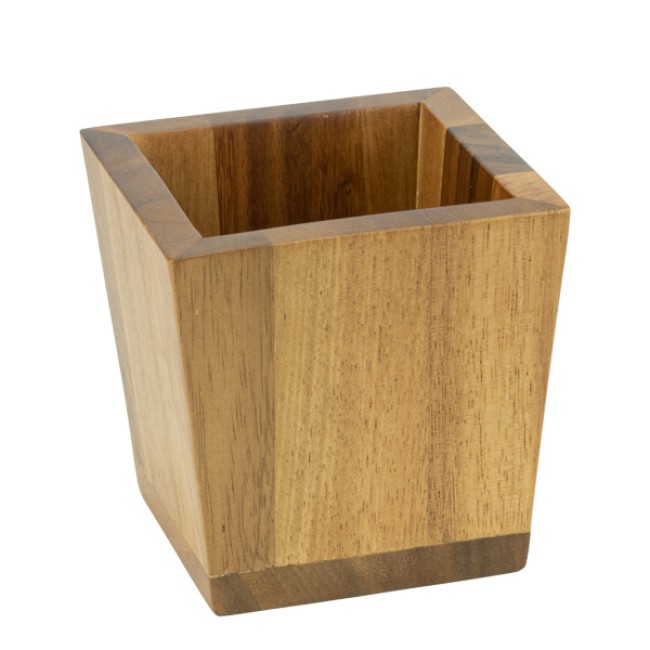 Дървена стойка за прибори 11x11x10,5см АКАЦИЯ ALAS-(SWQ-150418-B4S) - Horecano