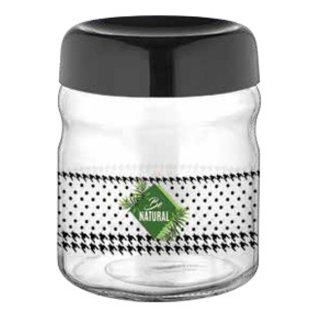 Стъклен буркан с декор 900мл "Be Natural" M-132074 - Horecano