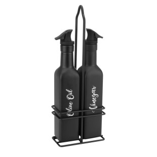 Стъклен оливерник от 3 части VINTAGE BLACK-(HC-54444) - Horecano