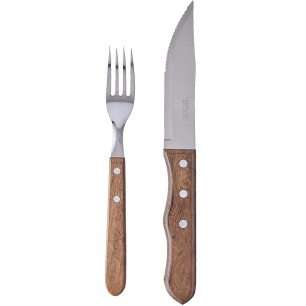 Комплект за хранене 12 елемента с дървени дръжки SIM-CHURRASCO-(CH 5416/12) (350.312.9053.400) - SIMONAGGIO