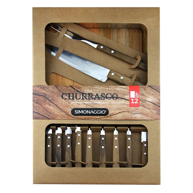 Комплект за барбекю от 12 части с дъска SIM-CHURRASCO-(CH5516/12) (350.312.9060.400) - SIMONAGGIO