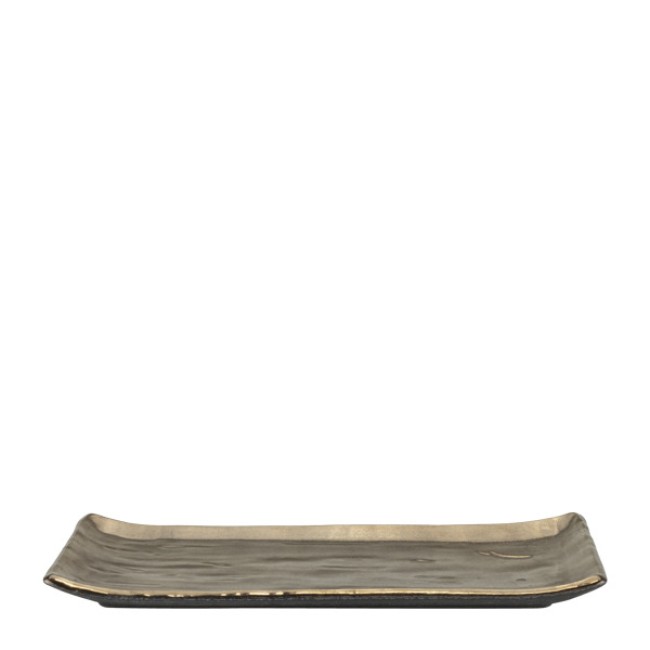 Керамично плато правоъгълно 29,3x11,8xh2,3см QUINN GOLD-(HC-561035) - Horecano
