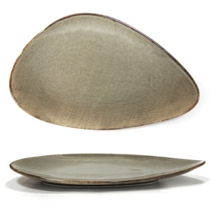 Порцеланово плато триъгълно 36см ANTIQUE-GREY (TR0001-14G) - Horecano