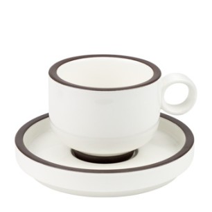 Порцеланова чашка с чинийка 70мл HELLA WHITE (HC-561168) - Horecano