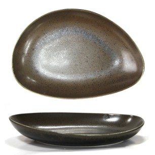 Порцеланово плато овал дълбоко 25см ANTIQUE-BLACK(TR0005-10B) - Horecano