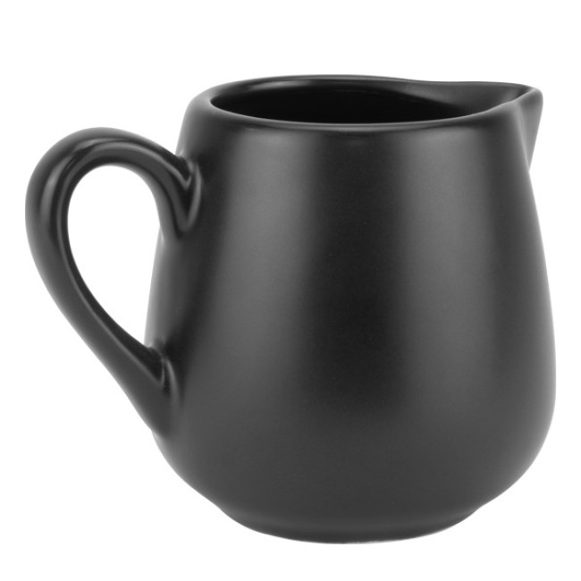 Порцеланова каничка за мляко голяма с дръжка 200мл MATT VISION BLACK-(F0759-200FB) - Horecano