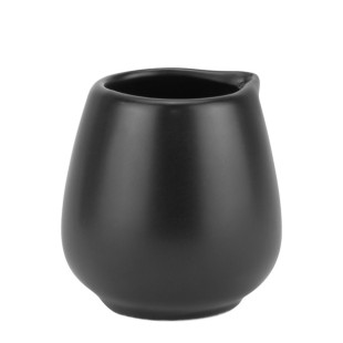 Порцеланова каничка за мляко средна без дръжка 90мл MATT VISION BLACK-(F0761-120FB) - Horecano