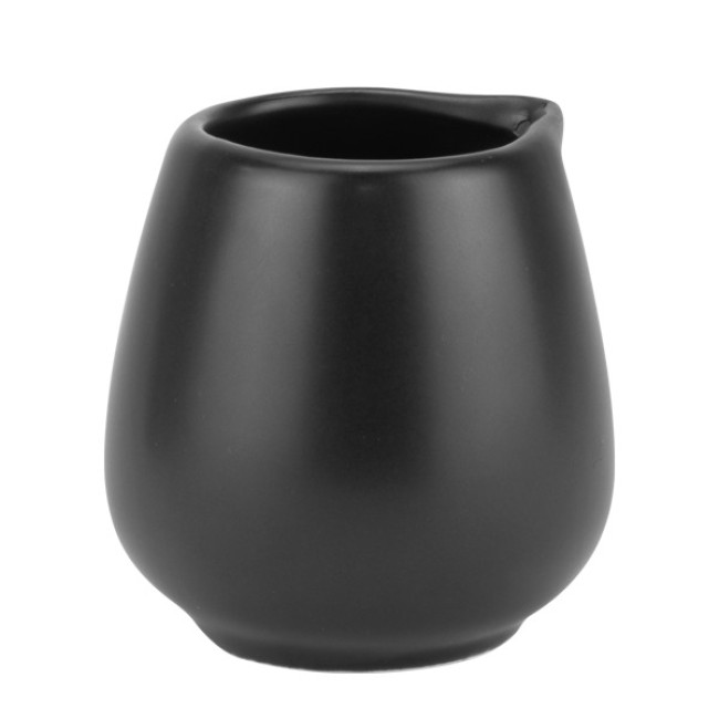 Порцеланова каничка за мляко голяма без дръжка 200мл MATT VISION BLACK-(F0761-200FB) - Horecano