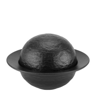 Керамична купа за презентация с капак ф16,5xh10см ATLAS BLACK-(HC-56760) - Horecano