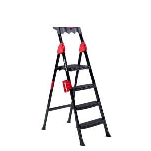 Метална стълба MENSA PLUS 3+1 - 45x90xh138см черна (MRD143) - Horecano