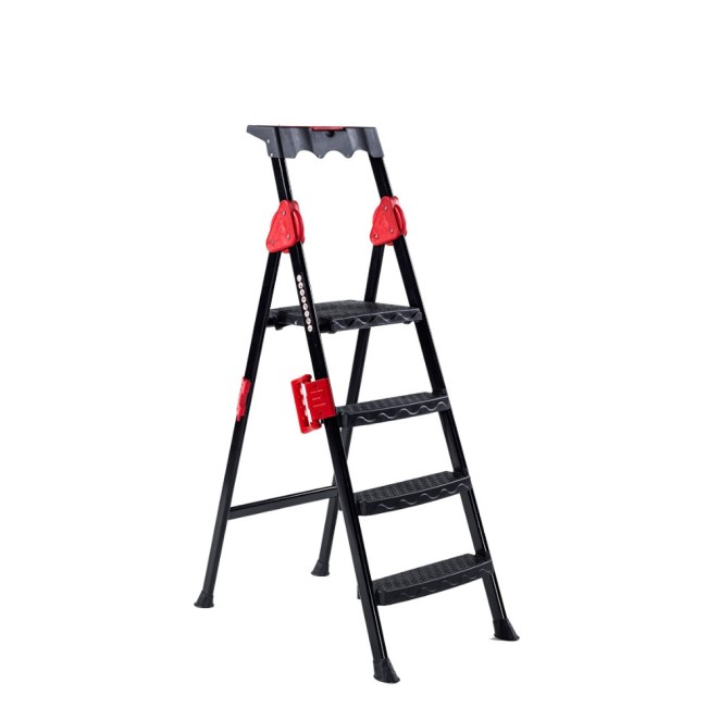 Метална стълба MENSA PLUS 3+1 - 45x90xh138см черна (MRD143) - Horecano