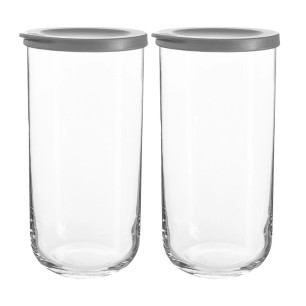 Стъклен буркан със сив силиконов капак 10,5см h21см 1,4л PK222 DUO 140 - Lav 