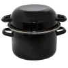 Емайлирана тенджера за миди ф18см 3л/1,5л черна РЯ- (3017+3153/18 Moules) - Horecano