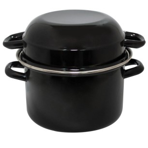 Емайлирана тенджера за миди ф18см 3л/1,5л черна РЯ- (3017+3153/18 Moules) - Horecano