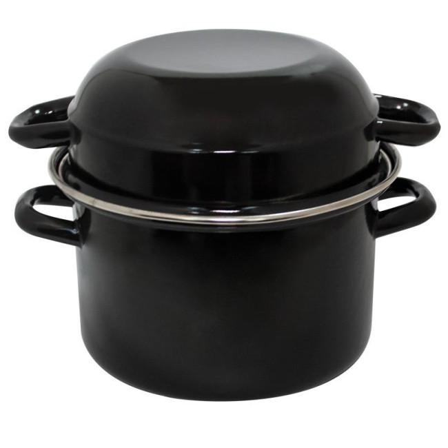Емайлирана тенджера за миди ф18см 3л/1,5л черна РЯ- (3017+3153/18 Moules) - Horecano