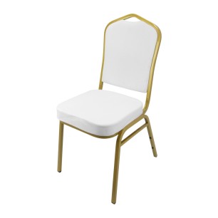 Метален кетъринг стол 44x49х93см бял/златист (HC-66992) - Horecano