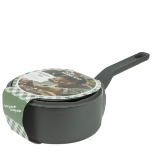 Алуминиева касерола с незалепващо покритие и капак ф18x8,2см CERAMIC GRAY HOME-(DFS-SC06-18) - Horecano