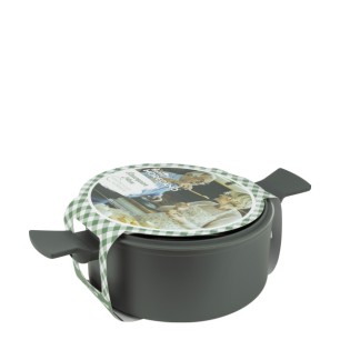 Алуминиева тенджера със стъклен капак и незалепващо покритие ф26x12см CERAMIC GRAY HOME-(DFC-SC06-26) - Horecano