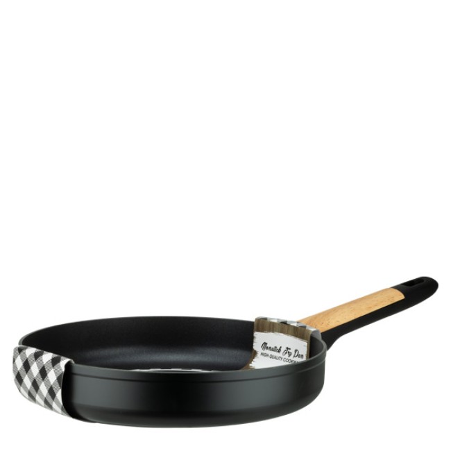 Алуминиев тиган с незалепващо покритие ф28x5,2см BLACK AND WOOD HOME-(DFF-SC16-28) - Horecano