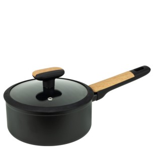 Алуминиева касерола с незалепващо покритие и капак ф18x8,2см BLACK AND WOOD HOME-(DFS-SC16-18) - Horecano
