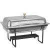 Иноксово Бен Мари с релеф и черна стойка 1/1 GN 55x35см 8л HORECANO-WICKED-(SG-82465(D))
