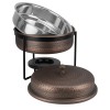 Бен Мари кръгло с релеф и медно покритие с черна стойка ф33,5см 5л ANTIQUE HORECANO-RUSTIC-(SG-86464(B))