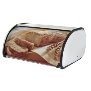 Метална кутия за хляб с декор 27,5x43,5x18,5cм. G-(92443-001-L) - Horecano
