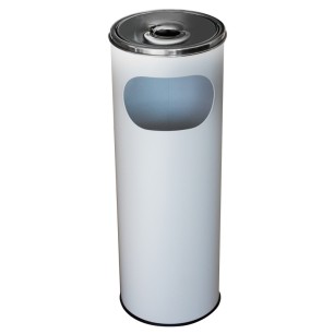 Метален екстериорен пепелник 20,5x20,5x58cм.,12л. бял G-(11251-001-W) - Horecano
