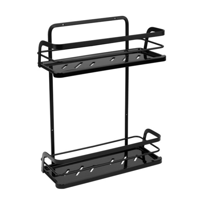 Етажерка за баня на 2 нива 26,4x10,8xh32,3см черна HOME-(110509-001) - Horecano