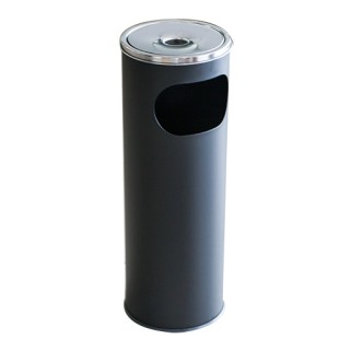 Метален екстериорен пепелник 20,5x20,5x58cм., 12л. черен G-(11251-002-B) - Horecano