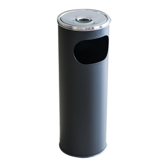 Метален екстериорен пепелник 20,5x20,5x58cм., 12л. черен G-(11251-002-B) - Horecano
