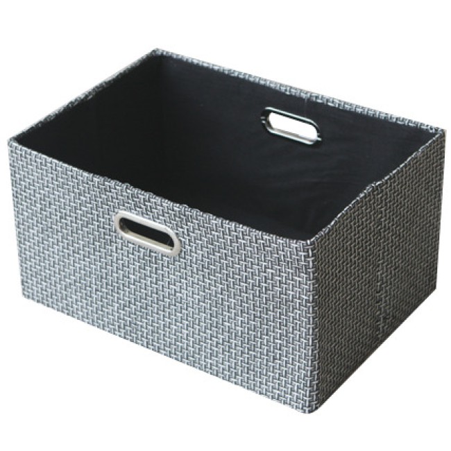 Текстилна кутия за вещи 41x29xh22; черно/бяло WH-(WH12-003-4) - Horecano