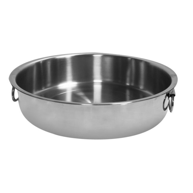 Иноксова дълбока тава с дръжки кръгла 32х8см (3DMDGR0032001) - Hascevher