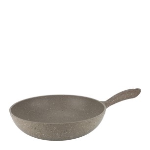Алуминиев уок тиган с незалепващо покрити ф28см кафяв HR-GRANITE-(ETVDGR0328002) - Hascevher