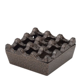Алуминиев ветроустойчив пепелник квадратен 8x8xh4см RUSTIC-(HC-91910) - Horecano