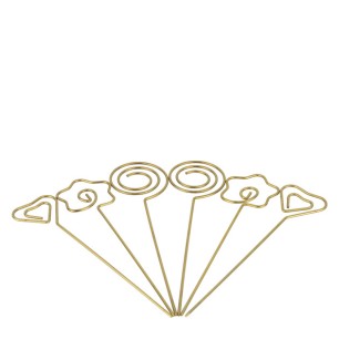 Метални шишчета за хапки 6бр GOLD (HC-931271) (243177) - Horecano