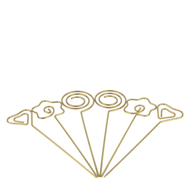 Метални шишчета за хапки 6бр GOLD (HC-931271) (243177) - Horecano