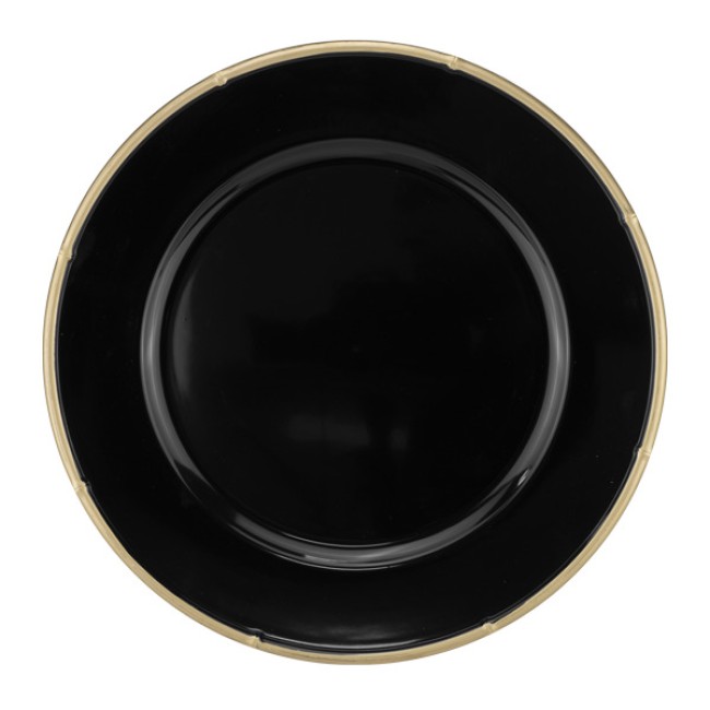 Подложна чиния със златен кант PVC ф33см BLACK (HC-931459) (243133) - Horecano
