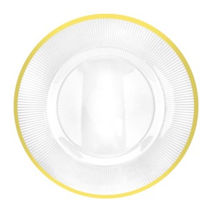 Подложна чиния оребрена със златен кант ф33см TRANSPARENT (HC-931461) (243135) - Horecano