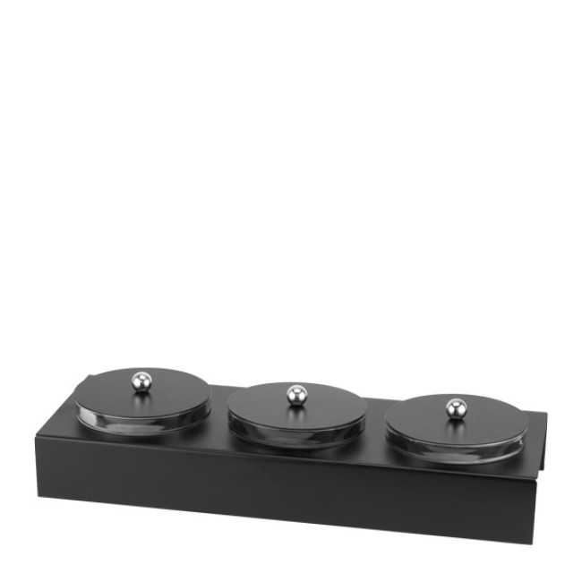 Стойка с купички 3-ка 250мл 37x13xh8см HELLA BLACK-(HC-931504) (243004-1) - Horecano