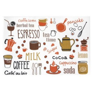 Подложка за хранене COFFEE TIME 45x30см PVC (0193668) - Horecano