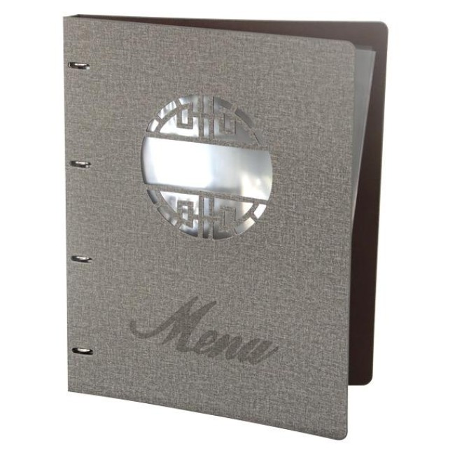 Папка за меню с метален клипс 31.5х25см сива HORECANO-(HC-93829)