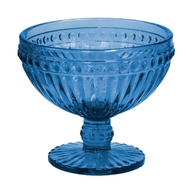 Стъклена чаша на столче за десерти / мелби ф12.5х10cm 370ml СИНЬО OLD SCHOOL-(HC-93962) 194610-5 - Horecano