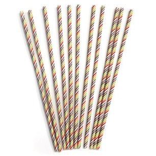 Хартиени сламки в опаковка 50 бр. ф0.6х26.5см шарени BARWARE-(HC-93983) - Horecano